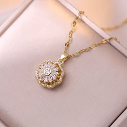 Rotate Double Layered Necklace For Women Choker Chain Fashion Jewelry Accessory