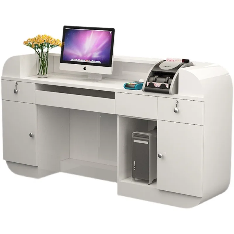 Customized Luxury Reception Desk Bar Counter Minimalist Modern Reception Desk Front Bancone Reception Commercial Furniture