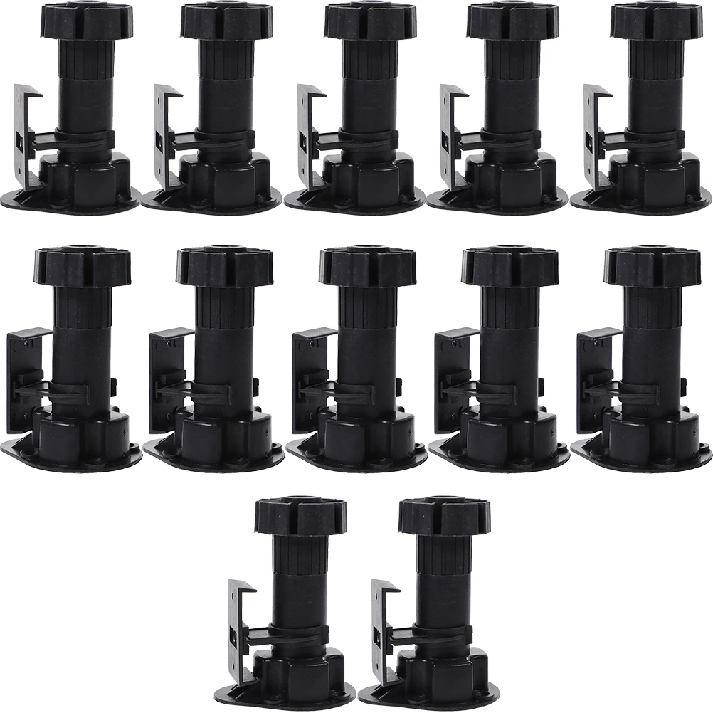 

12 Pcs Black Furniture Leveler Feet Adjustable Cabinet Legs for Desk Heavy Duty Leveling Feet Sturdy Safe Long Use Reduce