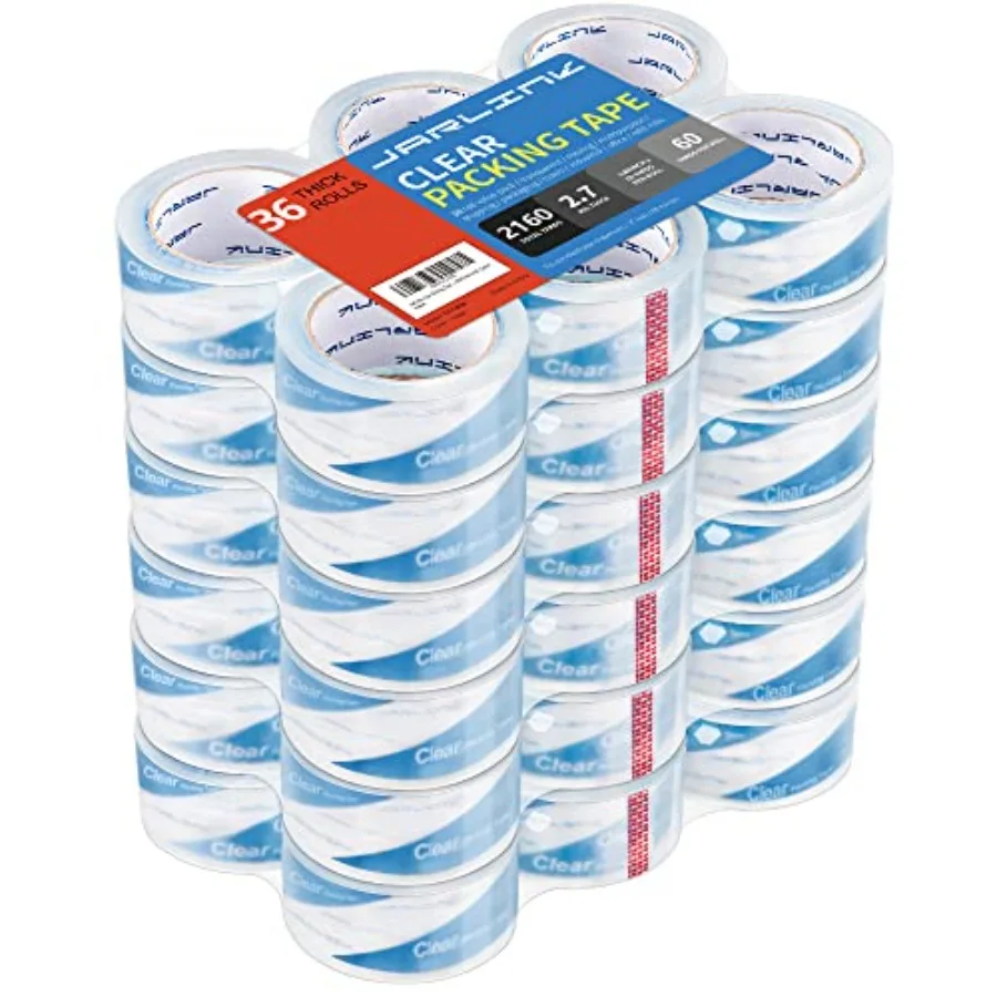 

Clearer Packing Tape Rolls, Heavy Duty Packaging Tape for Shipping Packaging Moving Sealing, 2.7mil Thick, 1.88 Inch Wide, 60 Y