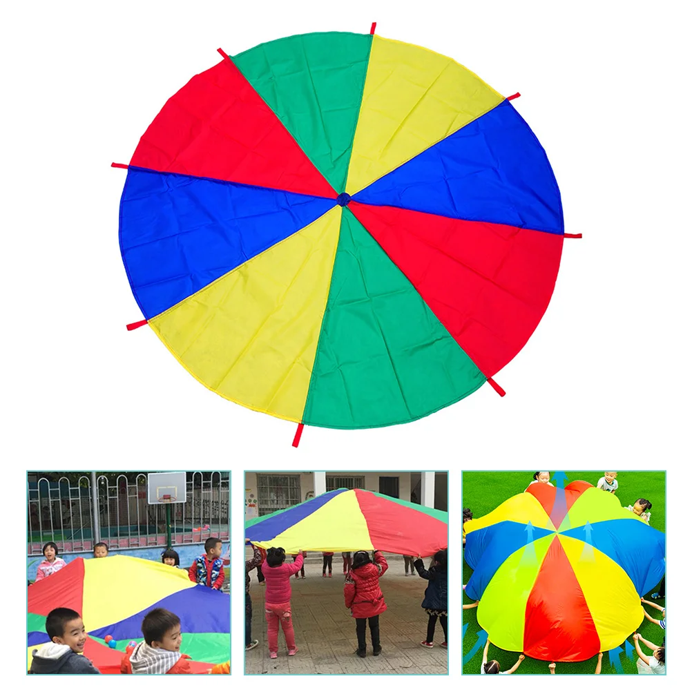 Games Colorful Umbrella Children's Toys Rainbow Parachute Round Portable Kids Nylon Outdoor Recreation Kindergarten Prop