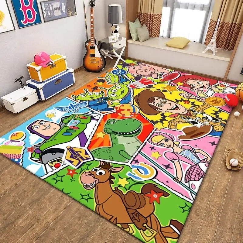 Disney Cartoon Alien Carpet Buzz Lightyear Lounge Rug Sheriff Woody Pride Bedroom Bedside Rug Winnie The Pooh Floor Mat Decor