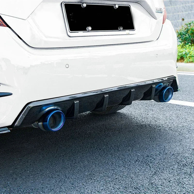 Rear Lower Bumper Diffuser Lip Cover With Dual ABS Special Outlet Pipe Exhaust Decor For Honda Civic 2016-2017 Car Accessories