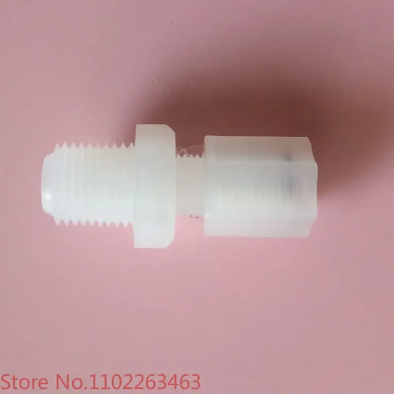 

10 pieces PVDF plastic quick-thread ferrule connector lock mother tetrafluoro pipe connector tee φ 6， φ eight