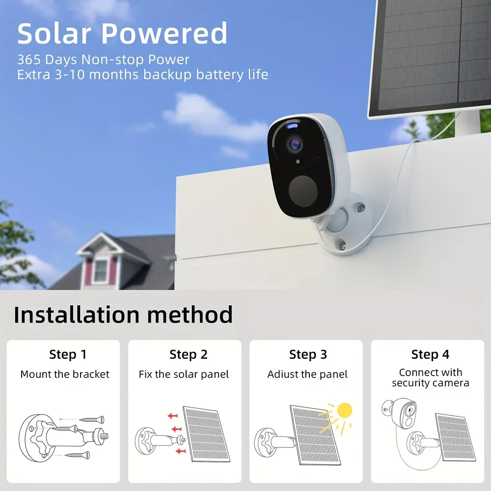 Imagem -04 - Didseth-wifi Câmera Solar com Holofote Visão Noturna Alimentado por Bateria à Prova de Intempéries Vigilância de Segurança Exterior 5mp