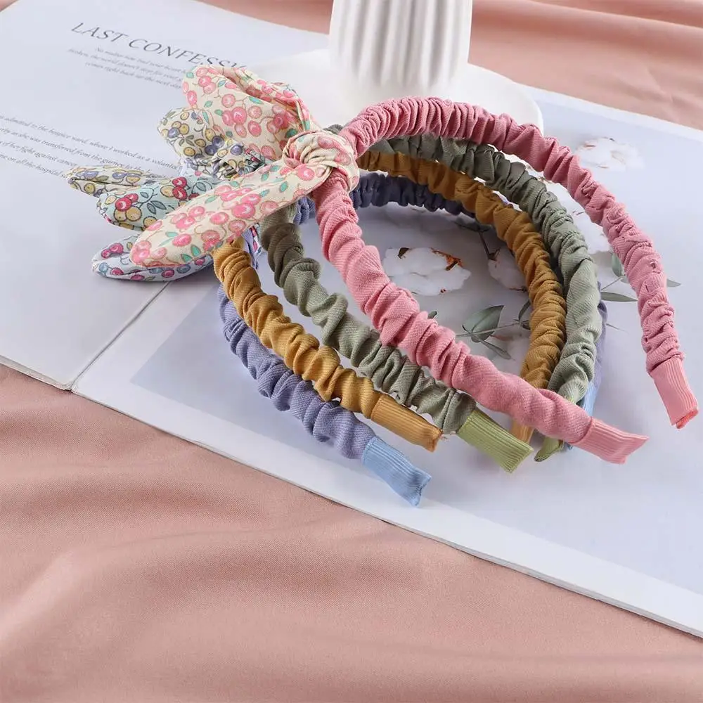

Cute Cloth Girls Kids Bowknot Headband Hair Accessories Flowers Printed Hairband Hair Hoops