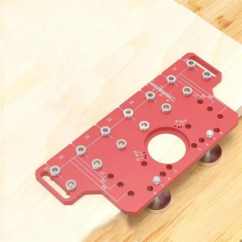 AB47-2In1 ドアハンドル棚ピン掘削ガイドジグ木工ヒンジ掘削ロケーターヒンジ付きキャビネットドア穴パンチャージグ