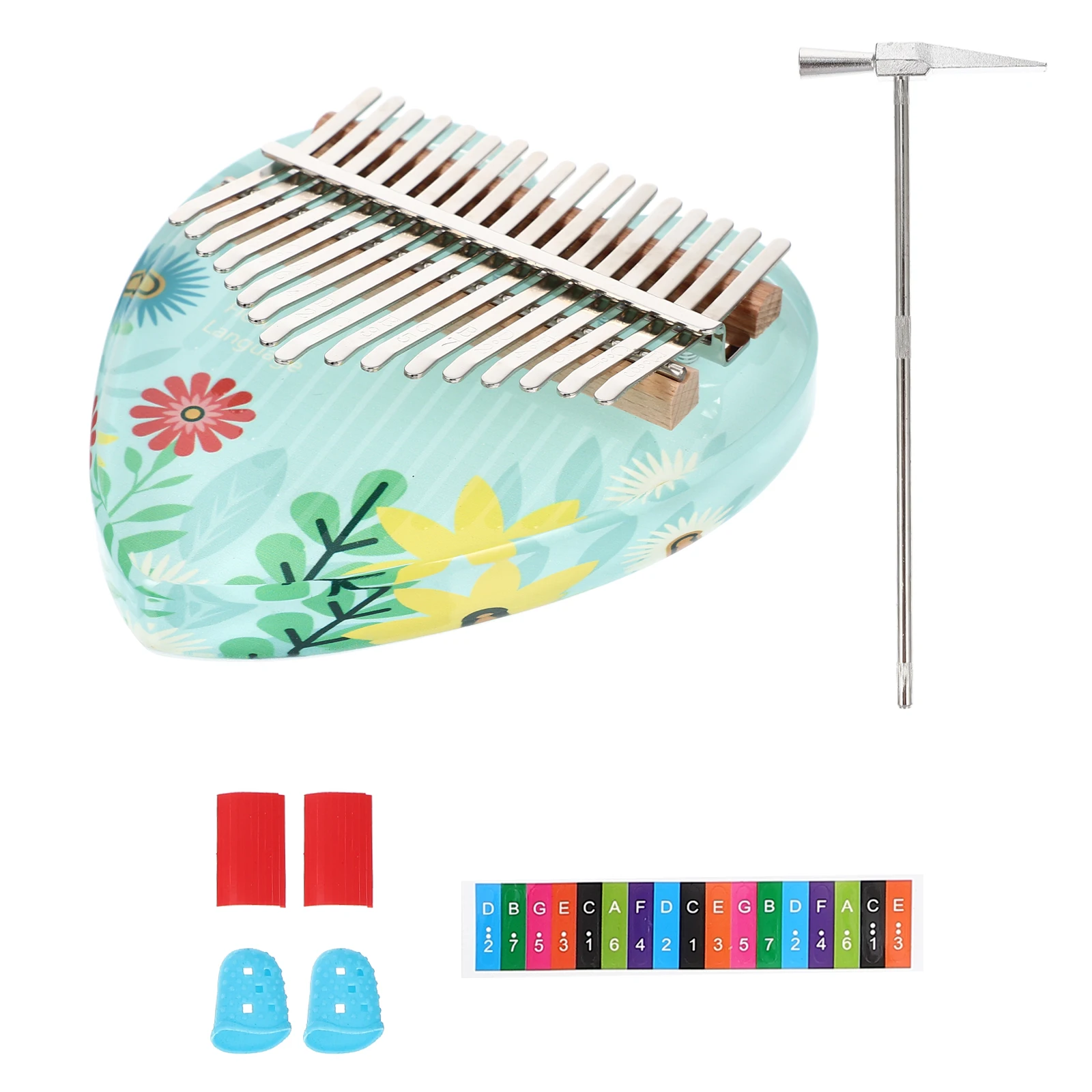 

17 Key Thumb For Beginners Kids Finger Musical Instrument Portable 1 Set Kalimba With Comfortable Arc Design Clear Sound Small