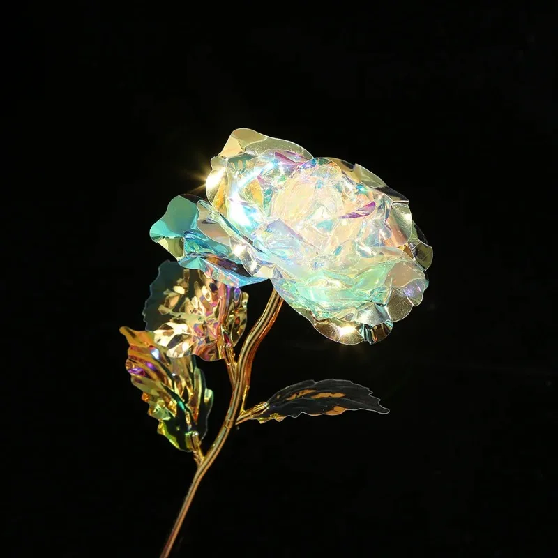 

Valentine'S Day Creative Gift Golden Foil Plated Single Rose Artificial Gold-Leaf Rose Gift For Valentine'S Day Mother'S Day