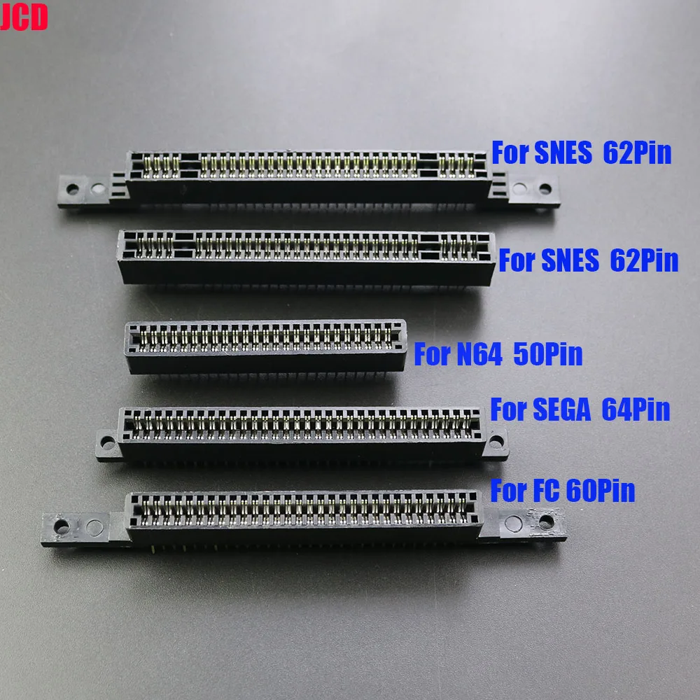 JCD 1PCS FOR SNES N64 SEGA FC Connector Game Card Slot 62pin 50pin 64pin 60pin for SEGA Genesis N64 SNES FC clone console