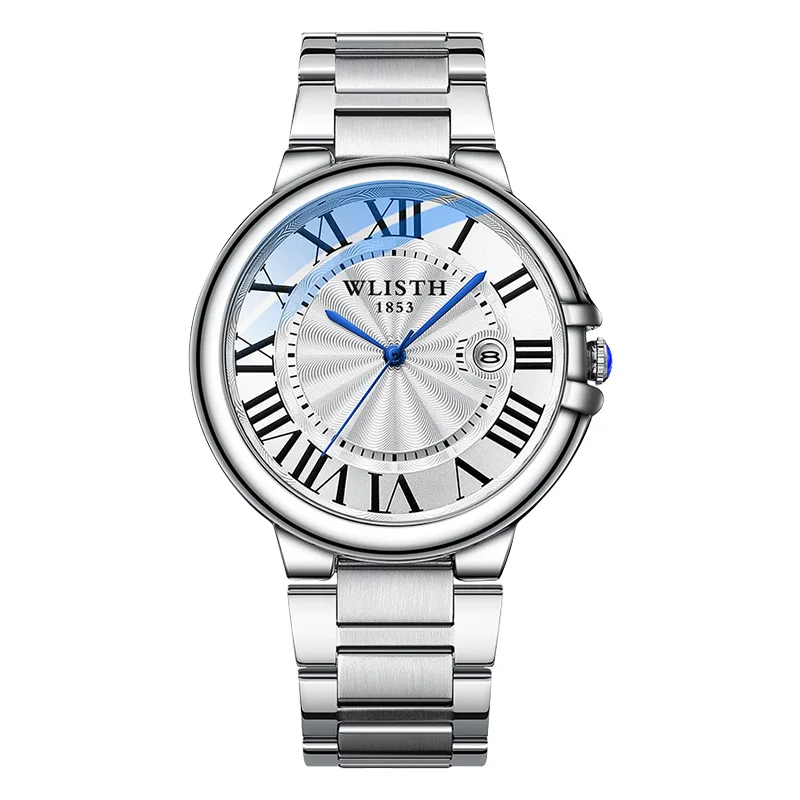 

Часы WLISTH для пар Ballon Bleu Style - календарь с ремешком из нержавеющей стали, 30 м, водонепроницаемые модные деловые кварцевые наручные часы