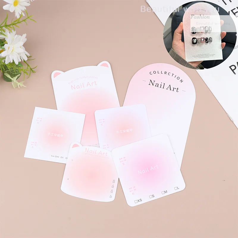 10PCS Press-On Nail Packaging Display Handmade False Nail Design Swatch Show Card Manicure Sample Display Salon