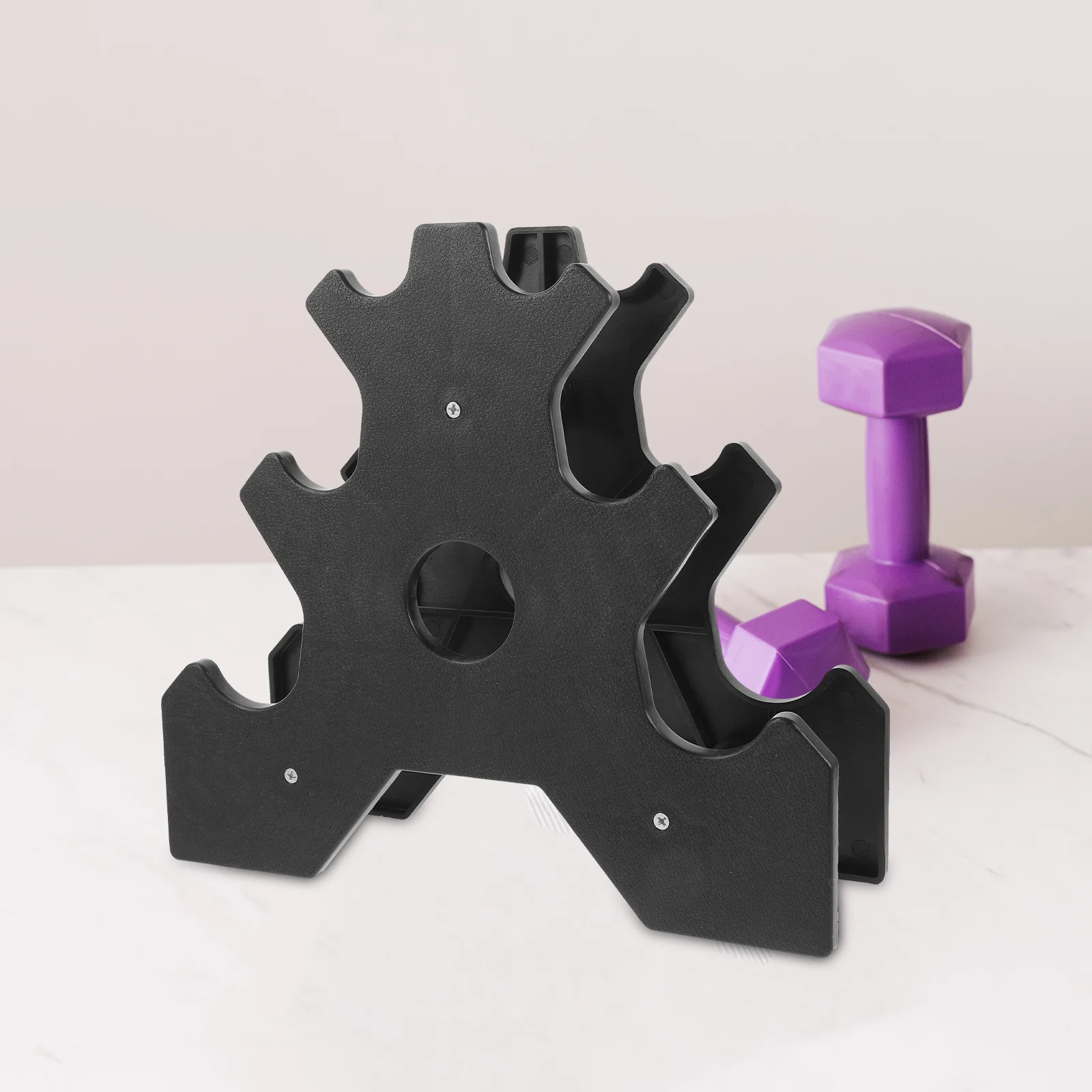 

3-Tiers Standing Dumbbell Rack Plastic Heavy Duty Storage Stand For Home Gym Workout Dumbbell Holder Strength Training Equipment