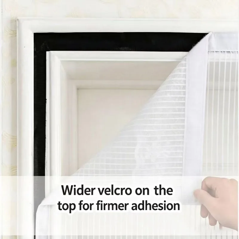 White diamond mesh magnetic door curtain, invisible magnetic block self-adhesive screen door, mosquito-proof door curtain