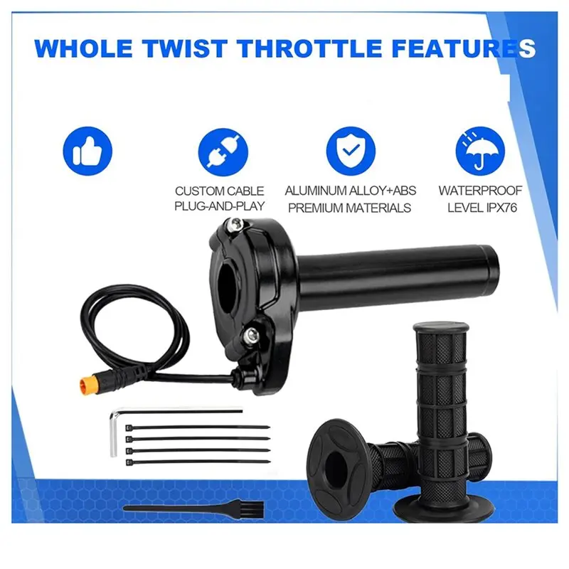 Best-Selling 2X Ebike Full Twist Throttle For Macfox,3 Pin Surron Style Throttle Grip Kit