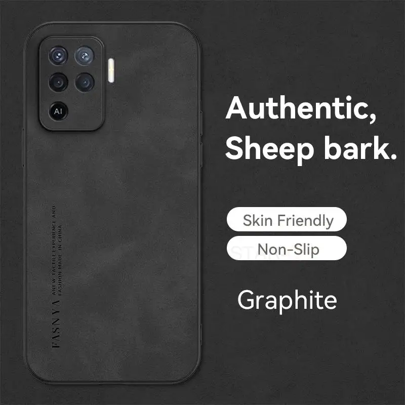 Luxury Sheepskin Leather Case For Oppo Reno 7 6 5 Lite 8 9 Pro Plus 4g 5g Retro Men Back Cover Reno5 Reno6 Reno7 5lite 6lite