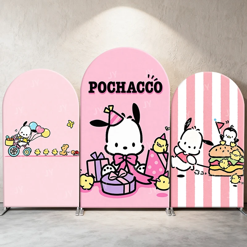 

Pochacco Birthday Party Theme Arch Backdrop Cover Cheerful Cartoon Scene For Kids Birthday Baby Shower Photo Booth Background