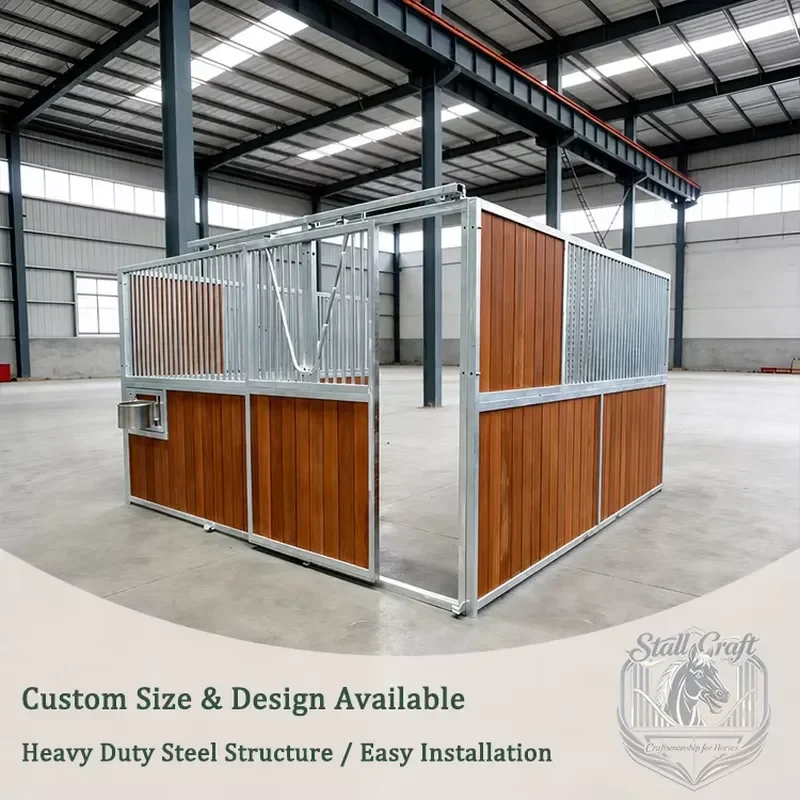 Custom Size OEM Sliding Door Steel Frame Painted European Horse Stable with Enclosure