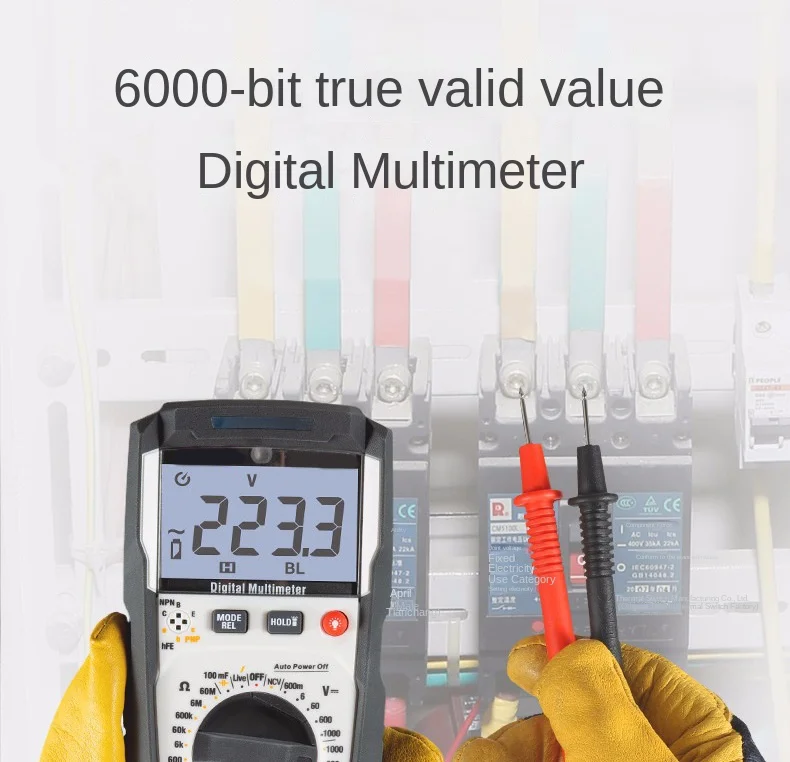 Portable Digital Multimeter Handheld Voltage and Current Tester Resistance and Capacitance Multifunction Tester