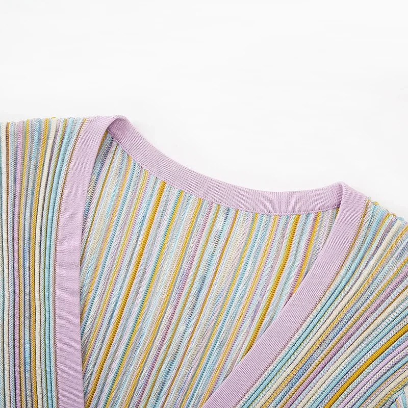 Vestido feminino de malha de seda dourada com decote em V manga comprida slim fit noite festival festa midi robe