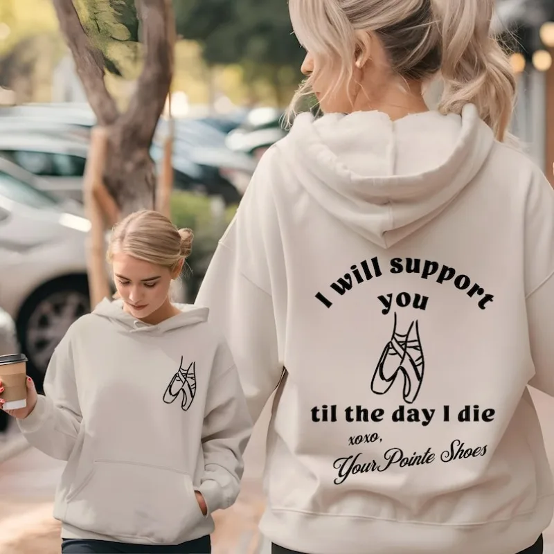 Funny Pointe Dancer Hoodie Ballet Sweatshirt, Trendy Balletcore Apparel in My Ballet Era Gift on Pointe Shirt Plie Chasse Jete