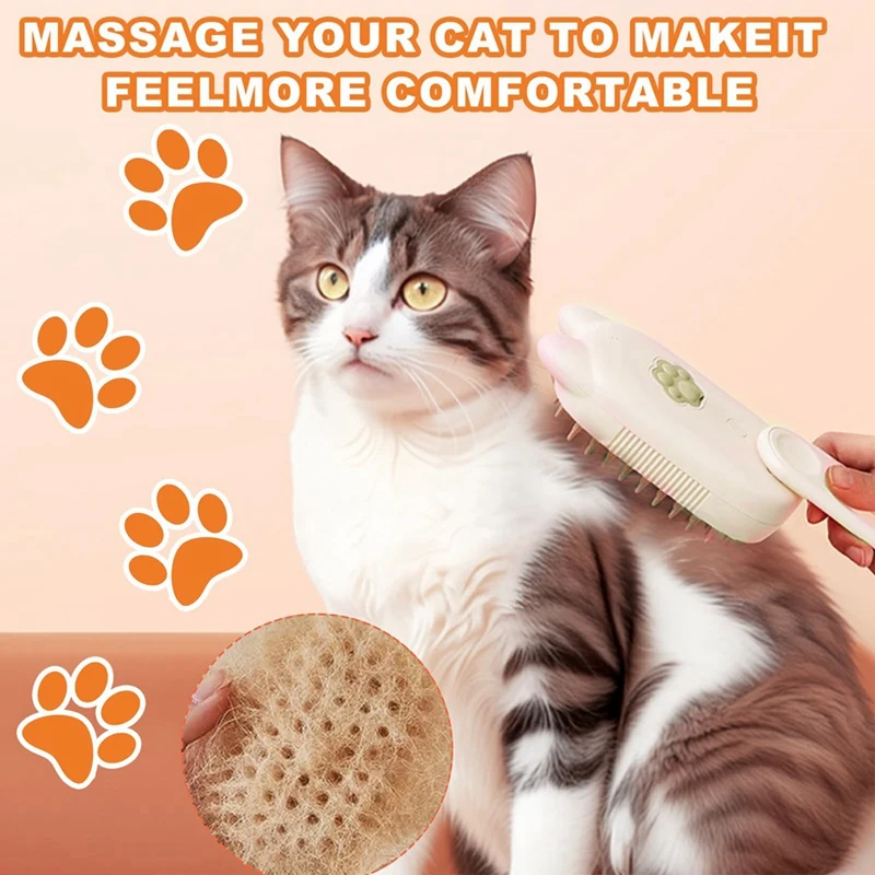AT35-3-In-1 Multifunctional Pet Steam Brush Cat Steam Brush Suitable For All Pets Advanced Atomization Technology