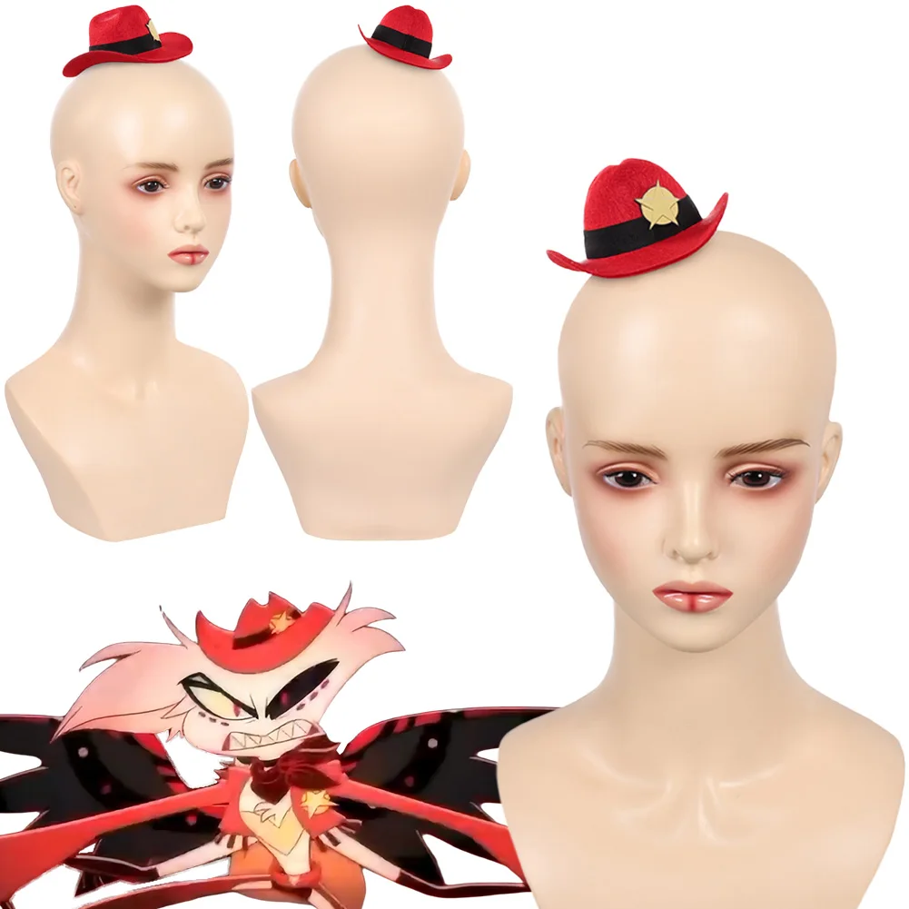 

Angel Dust Mini Hat Cosplay Fantasy Small Cap 2025 TV Hell Inn Costume Disguise Accessories Halloween Adult Women Party Prop