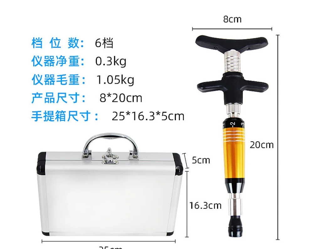 Manual Chiropractic Adjustment Tool Massage Gun 4 Heads Gold for Spine Correction
