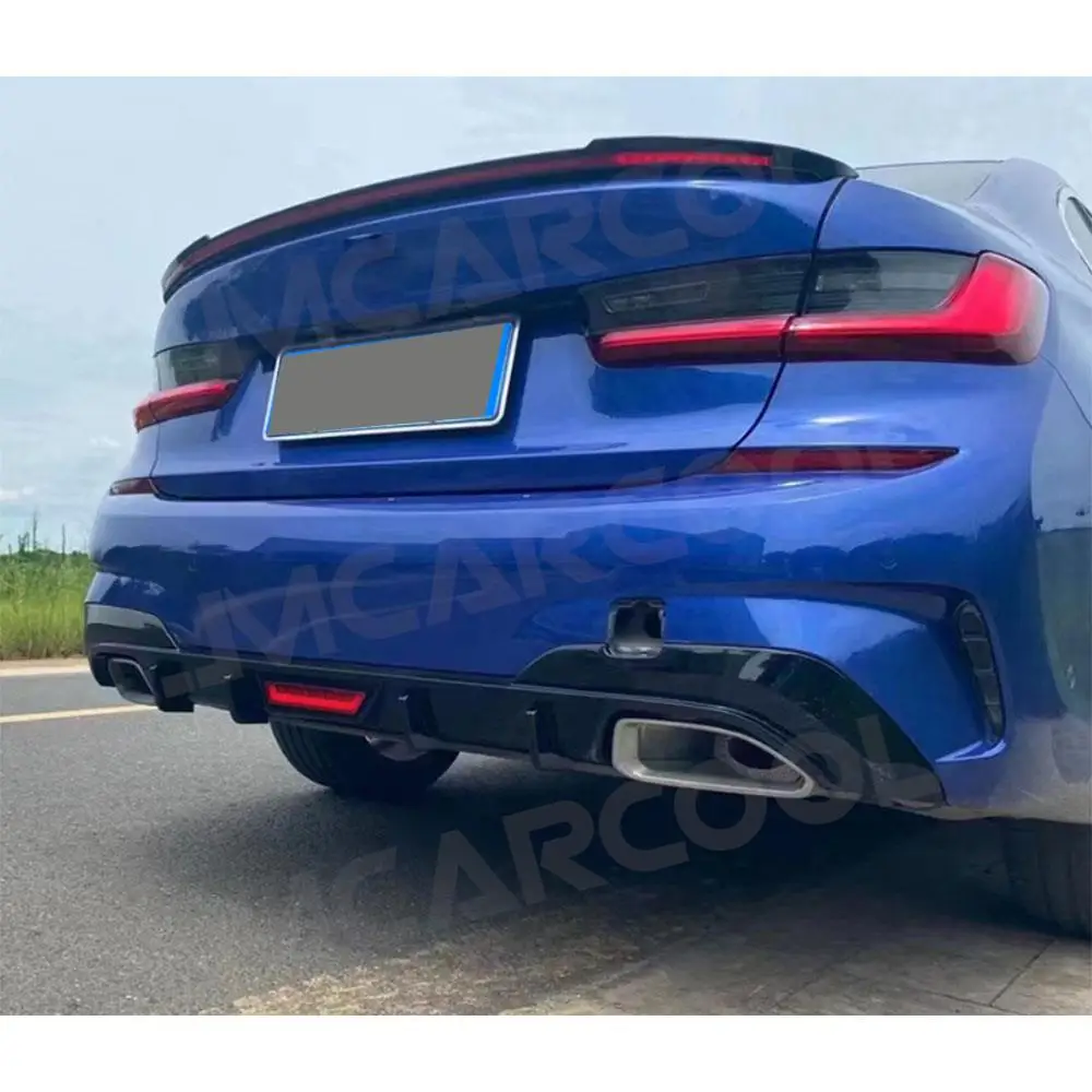 ABS Rear Diffuser Bumper Lip Extension With LED Bodykits MP Style For BMW 3 Series G20 G28 M Sport 2019-2021 Car Accessories