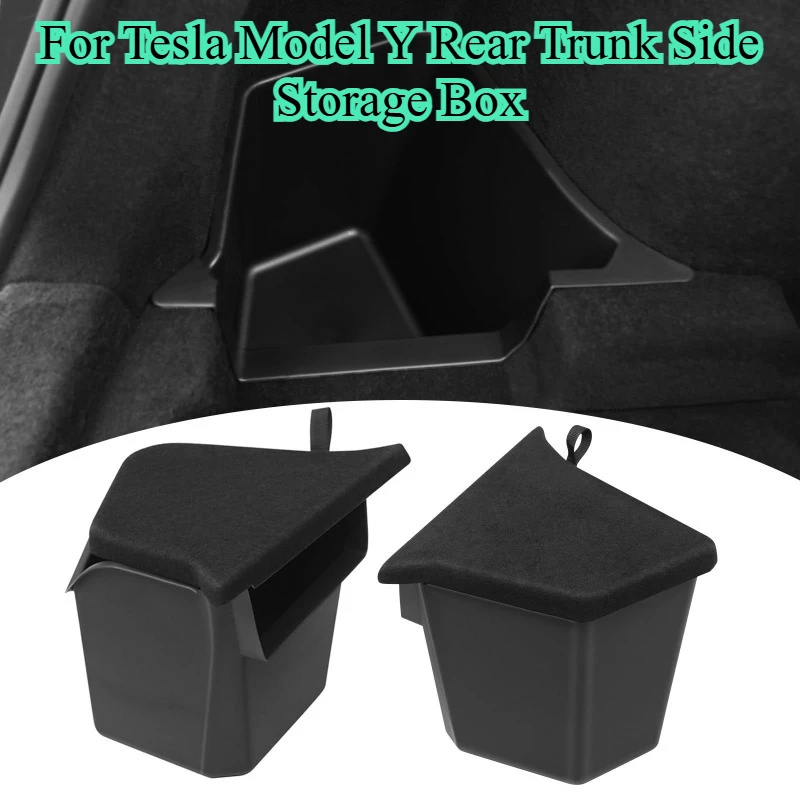 

For Tesla Model Y Rear Trunk Side Storage Box Organizer Interior Accessories Portable Hidden Storage Containers Car Accessories