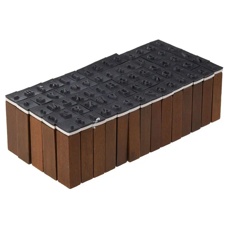 Pack Of 210Pcs Rubber Stamps Set Vintage Wooden Box Case Alphabet Letters Number Craft (No Ink Pad Included)-Y18A