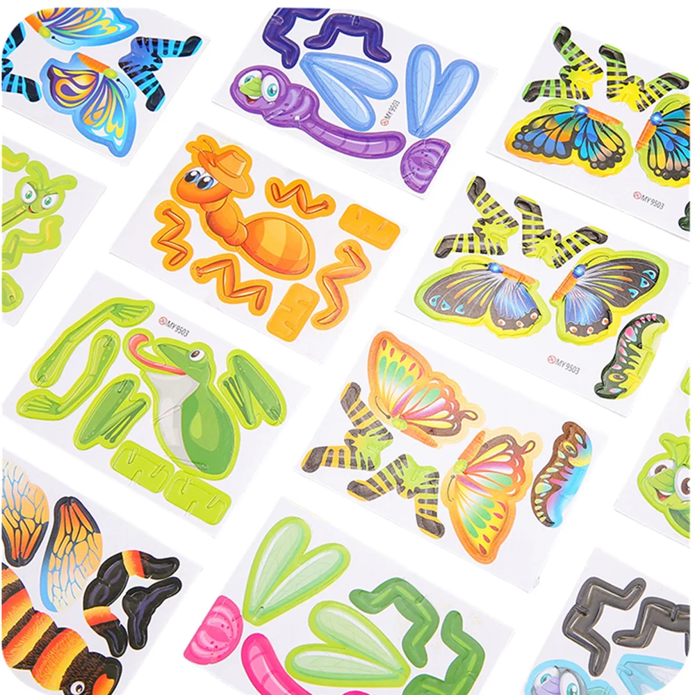 30/50 Pieces Paper 3D Insect Puzzles for Kids Birthday Party Bulk DIY Educational Toys Carnival Party Supplies Pinata Gift Fille