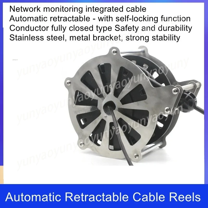 American Retractable Network Cable Reel, Integrated Anti-winding Signal Receiver, Monitor Cable Finishing Tool