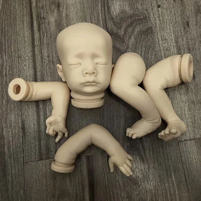 Niedokończony, świeży kolor, 20-calowy zestaw do samodzielnego wykonania lalki Reborn Mika, niepomalowany, z materiałowym korpusem.
