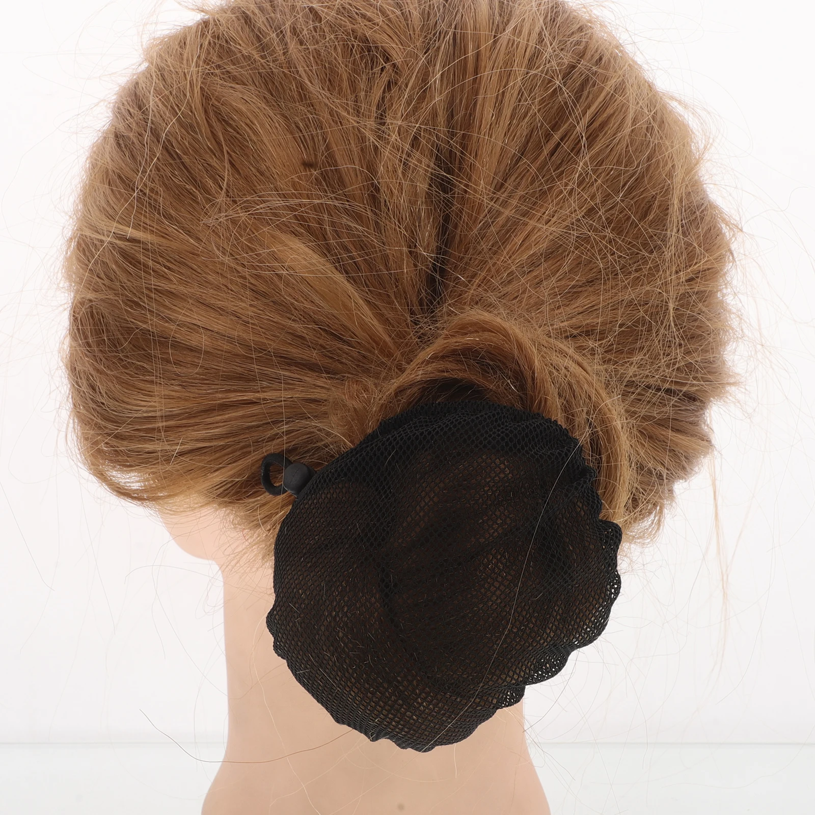 

12pcs Black Hairnets Large Size High Elasticity Mesh Net Bag For Women Bun Hair Care Polyester Crochet Ballet Cover