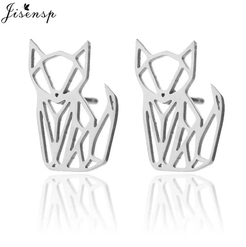 Cartoon Animal Earings Multiple Stainless Steel Cat Stud Earring for Women Girls Small Dog Paw Ear Studs Funny Jewelry Oorbellen