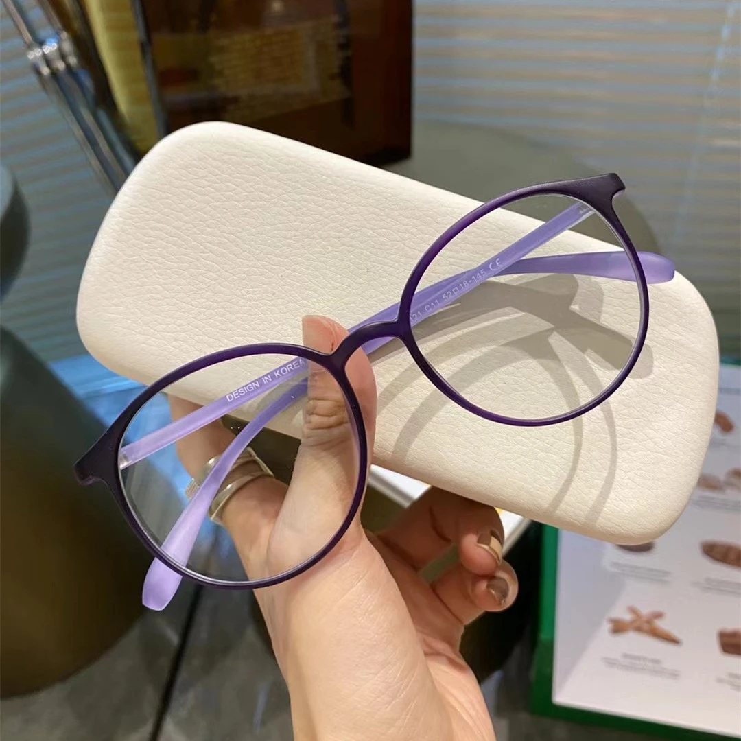 Ultralight Anti Blue Light Reading Glasses Women Fashion Elegant Purple Round Presbyopia Glasses Anti-fatigue Glasses Magnifier