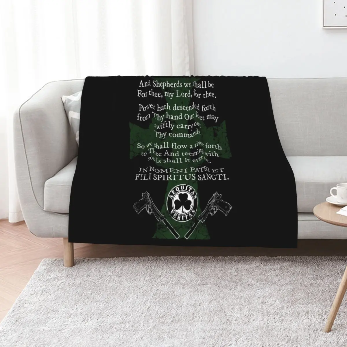 Boondock Saints prayer Throw Blanket manga Quilt Warm Thins Retros Moving Blankets