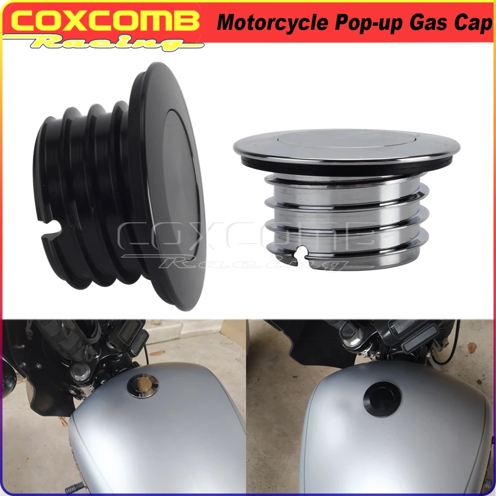 Motorcycle Pop Up Gas Cap Leakproof Fuel Gas Oil Tank Cap For Harley Softail Street Bob 114 Breakout Standard FXST FXBB FXBR