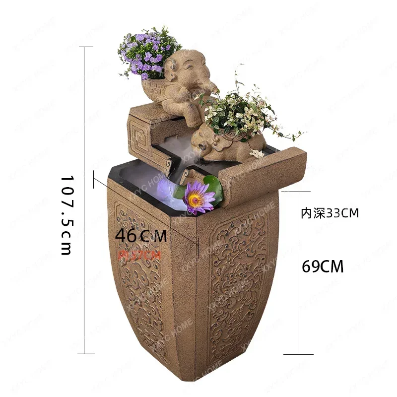 X36 Garden Top Floor Water Feature Outdoor Landscaping Flowing Water Ornament Circulating Water Fish Tank Fountain