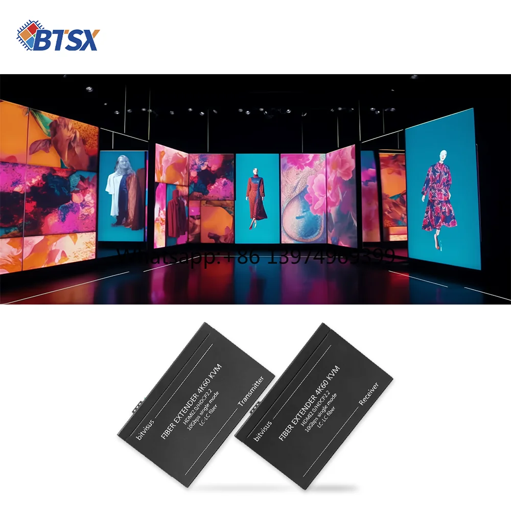 Bitvisus 4K60 Zero Latency HDMI Fiber Optic Extender 10KM Digital Signage KVM Over Fiber 3-Year Warranty