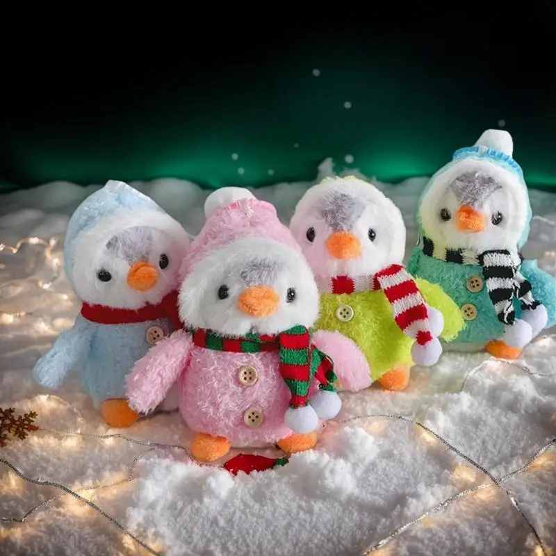 Kostbaar sjaal met vakantie-thema Pinguïn pluche sleutelhanger speelgoed; Tashanger, coole rugzakaccessoire, verjaardagstraktatie voor meisjes