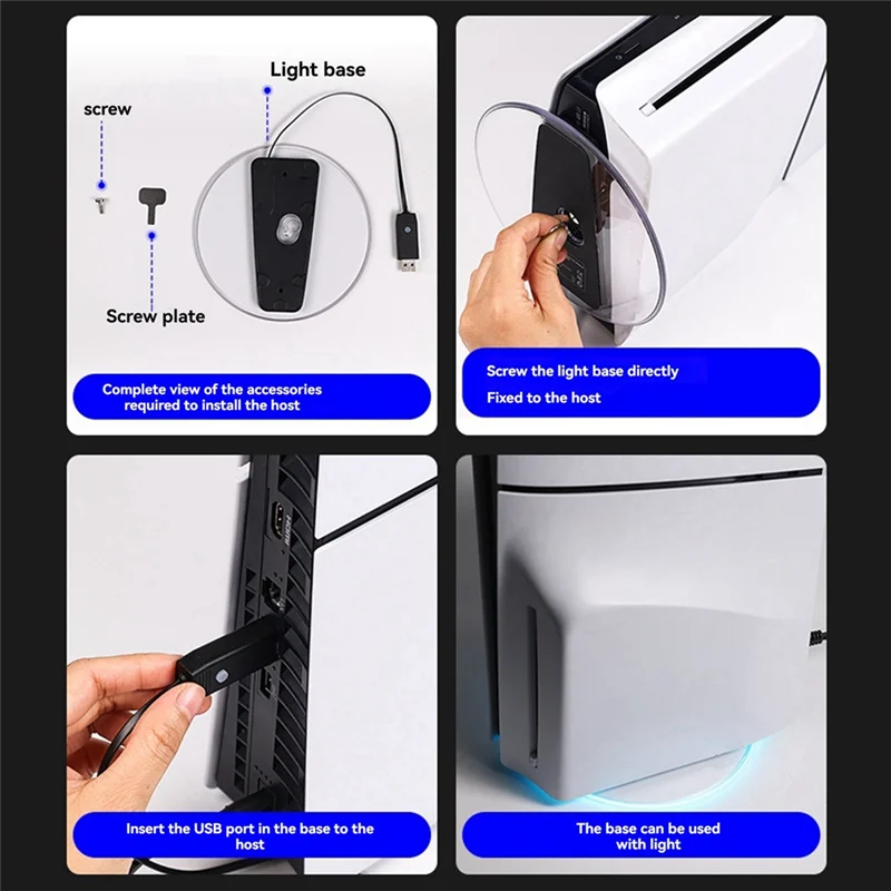 

【NEW】RGB Vertical Stand For PS5 & PS5 Slim Plug And Play Easy Snap-In Installation RGB Lighting Disc & Digital