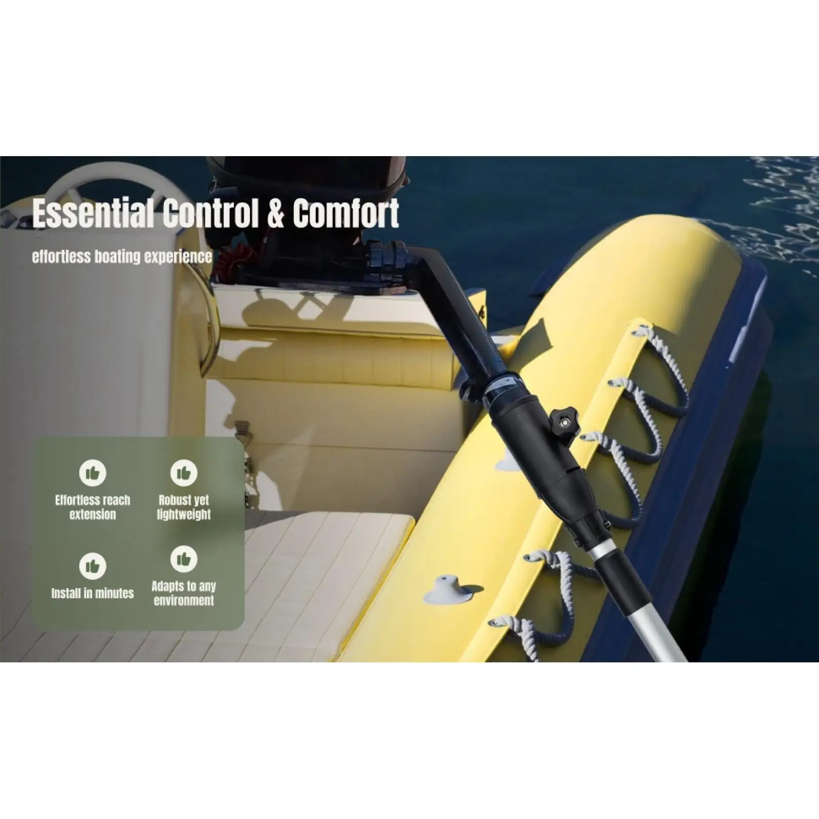 

Boat Motor Tiller Extension Handle Throttle Control Sturdy High Performance Aluminum Alloy Tubing Spare Parts Extended Handle