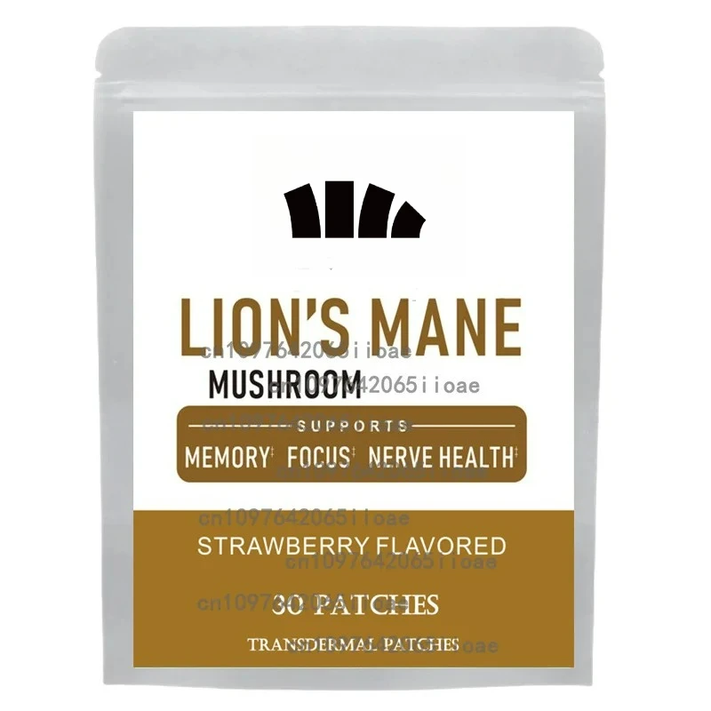 30 Patches Lions Mane Mushroom Transdermal Patches Promotes Mental Clarity, Focus and Memory