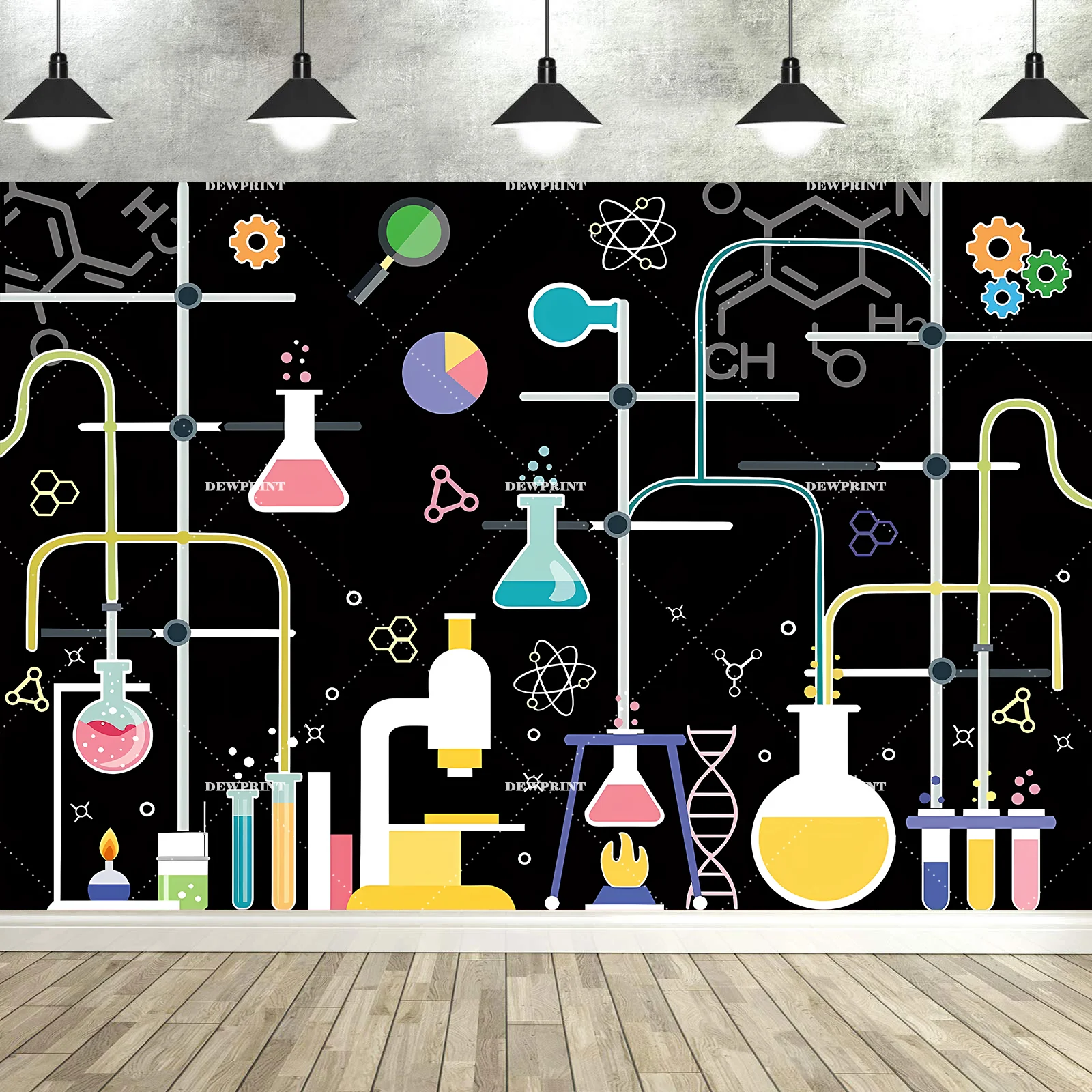 Science Laboratory Chemical Fun Mad Scientist Invitation Birthday Baby Shower Kids Portrait Photography Background Banner Props