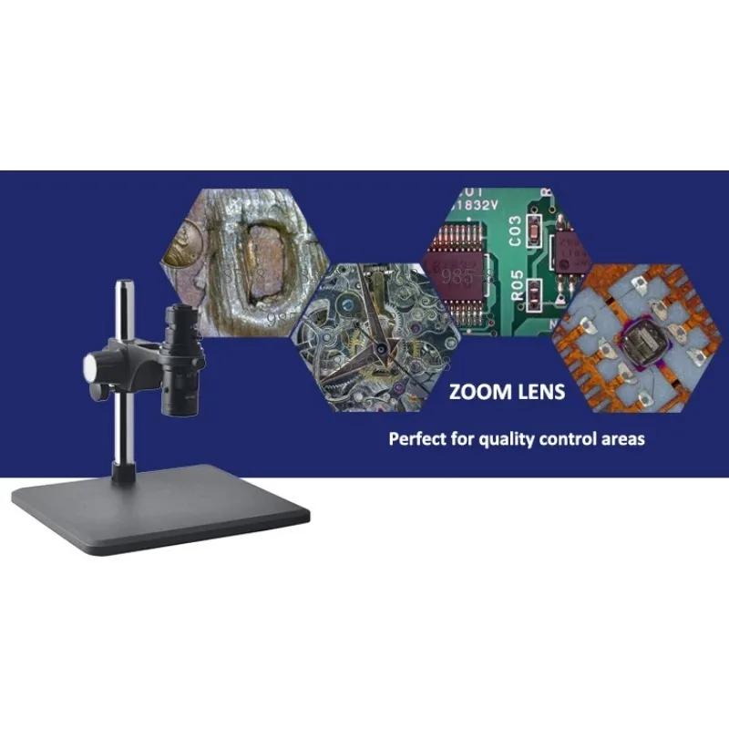 300X Continuous Zoom HD Industrial Digital Microscope, Large Base Electronic Magnifier for Mobile Phone Motherboard Repair