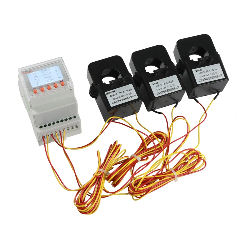 Acrel Three Phase Zero Export Energy Meter ACR10R-D16TE4 RS485 Modbus-RTU Din Rail Solar Meter with 3 Split CTs