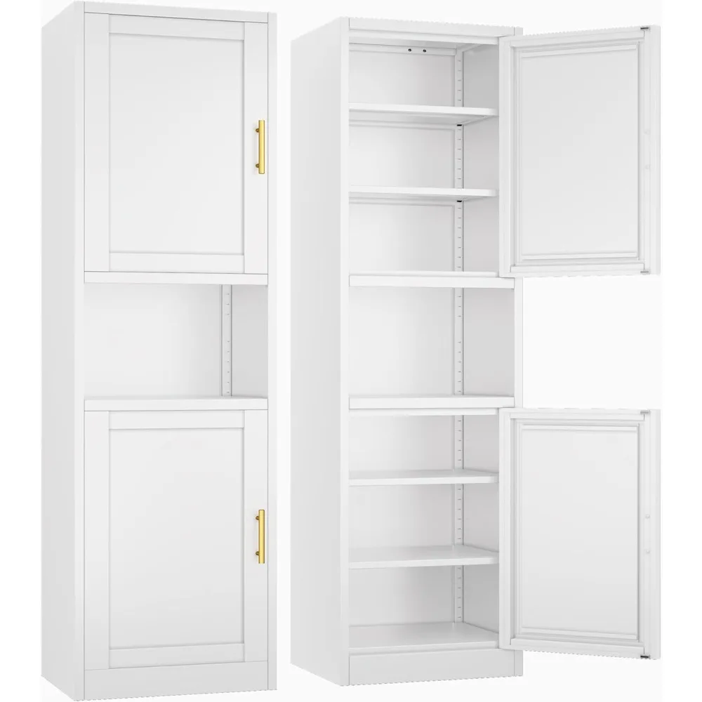 

Tall Narrow Storage Cabinet 66.93" H Tall Bathroom Cabinet Metal Pantry Cabinets, 4 Adjustable Shelves for Kitchen, Home Office,