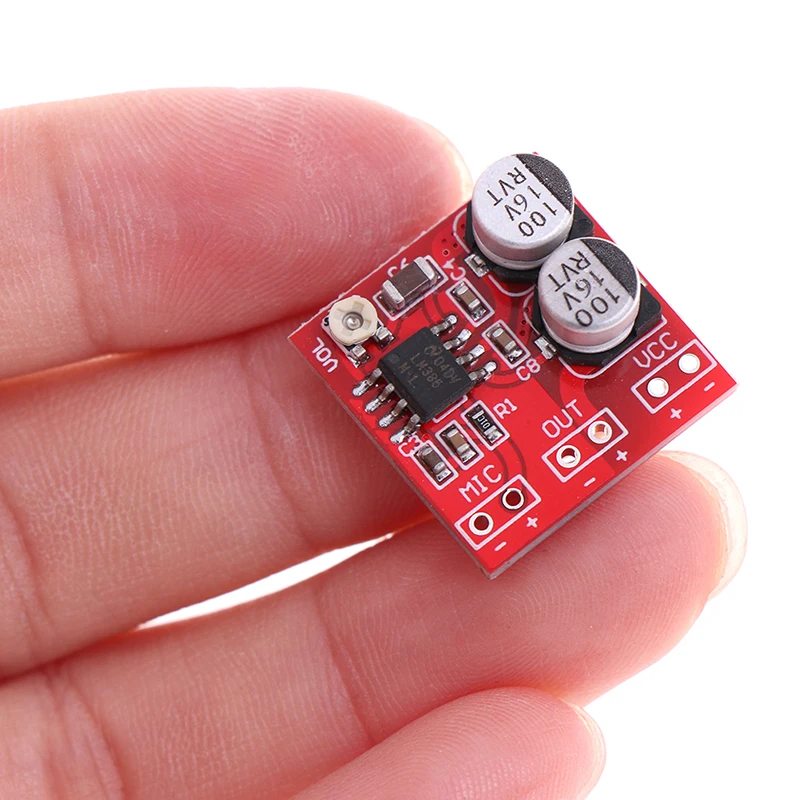 1pc LM386 DC 5V-12V Electret Microphone Power Amplifier Board Gain 200 Times MIC Amp Operating Voltage: DC 4V-12V